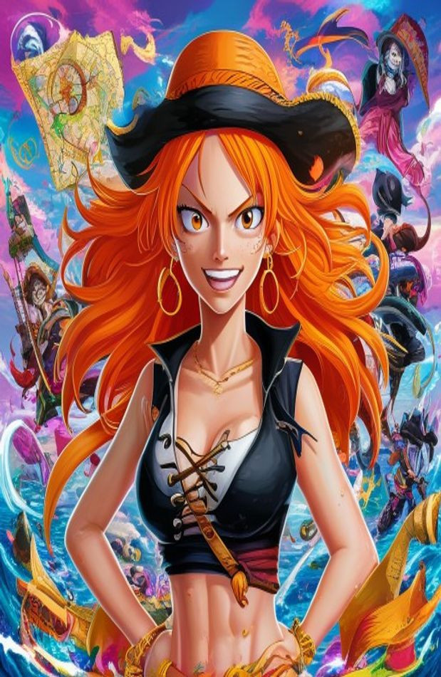 Nami One Piece AI Wallpaper
