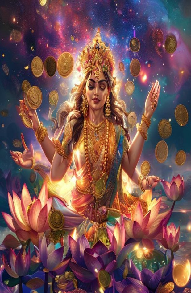 God Lakshmi AI Wallpaper