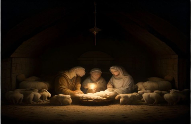 Christmas Nativity AI Wallpaper