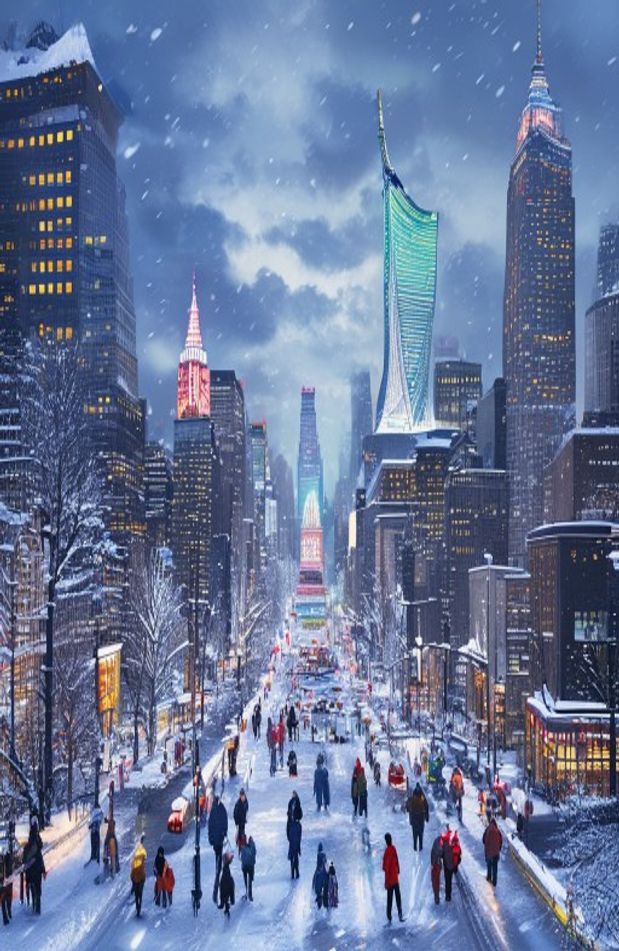 New York City Winter AI Wallpaper