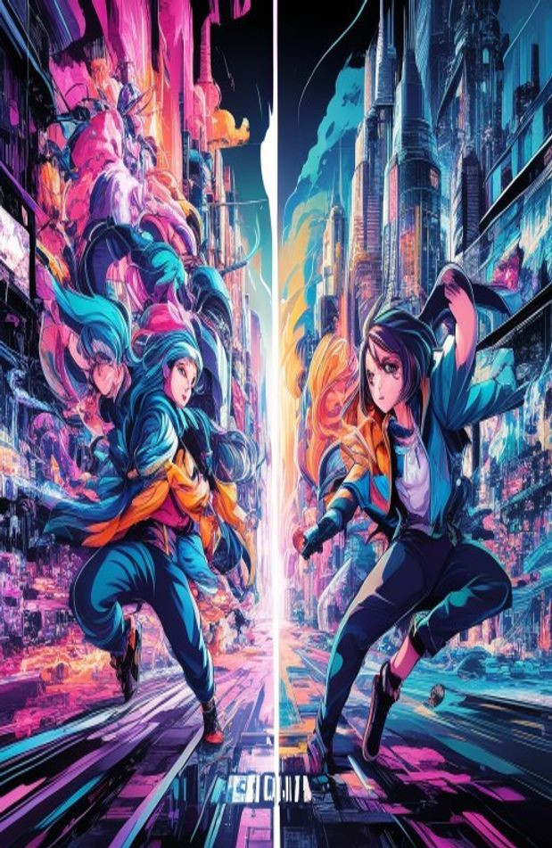 Dual Monitor Anime AI Wallpaper