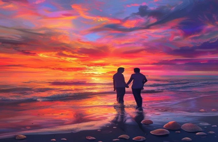 Romantic Love 3d AI Wallpaper