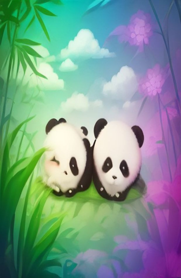 Cute Panda AI Background