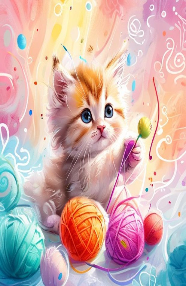 Cute Kitty AI Wallpaper