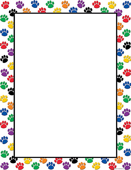 Free download colorful paw print border [501x648] for your Desktop