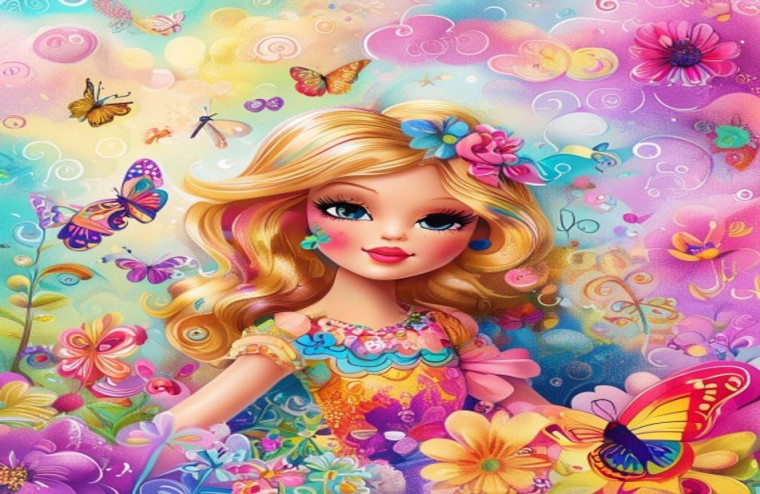 Cute Barbie Doll AI Wallpaper