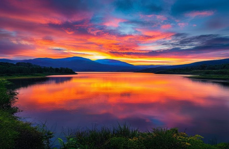 Beautiful Sunset AI Wallpaper