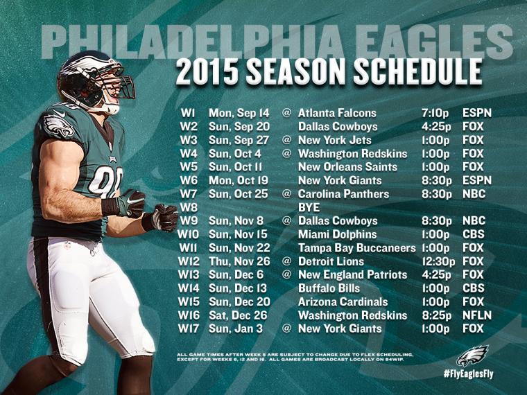 Free download Philadelphia Eagles 2014 Schedule Printable philadelphia