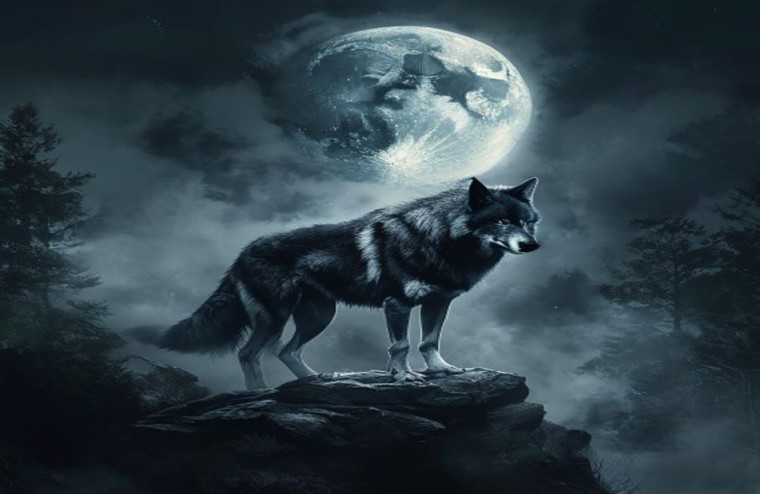 Black Wolf AI Wallpaper