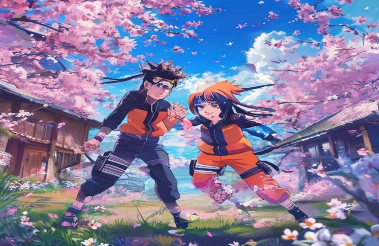 Naruto And Hinata AI Wallpaper