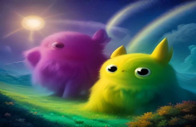 Cute Monster AI Wallpaper