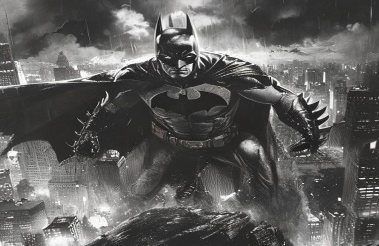 Black And White Batman AI Wallpaper