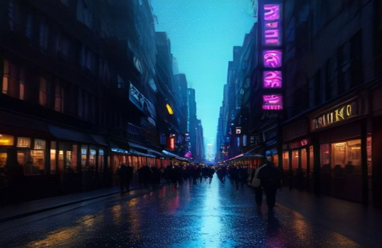 Street AI Wallpaper HD Night City