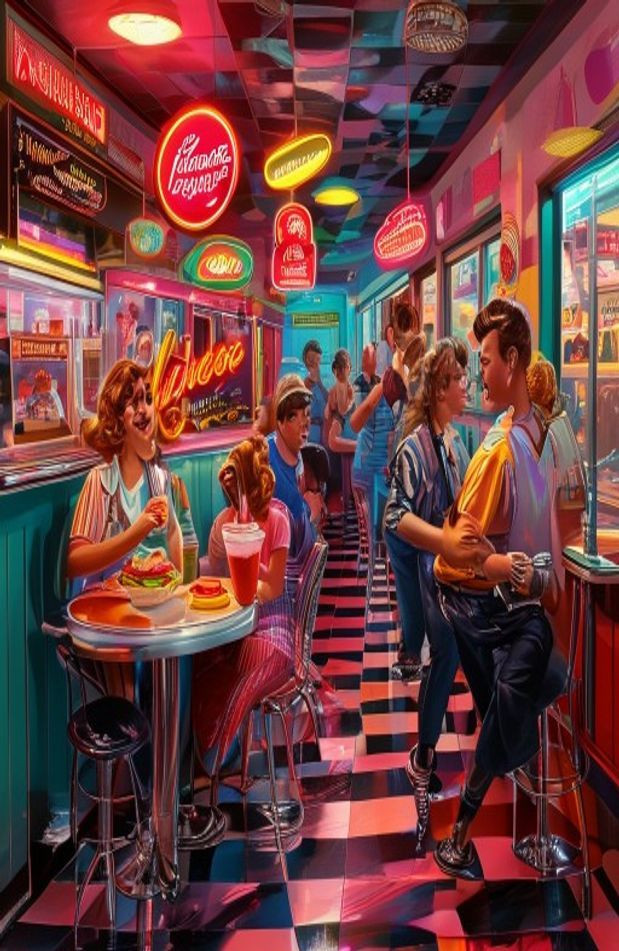 50s Diner AI Wallpaper