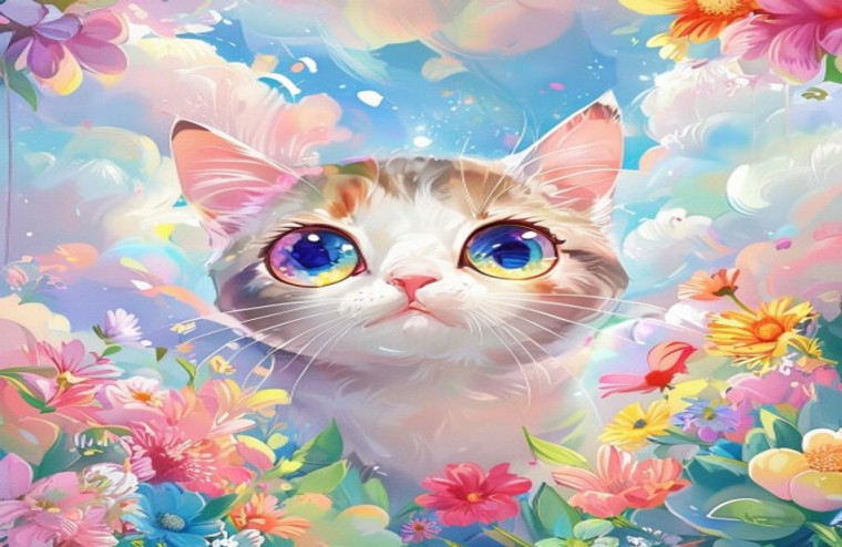 Cute Anime Cat AI Wallpaper