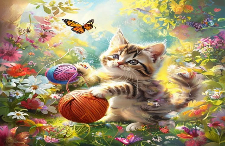 Cute Kitty AI Wallpaper