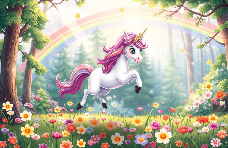 Cartoon Unicorn AI Wallpaper