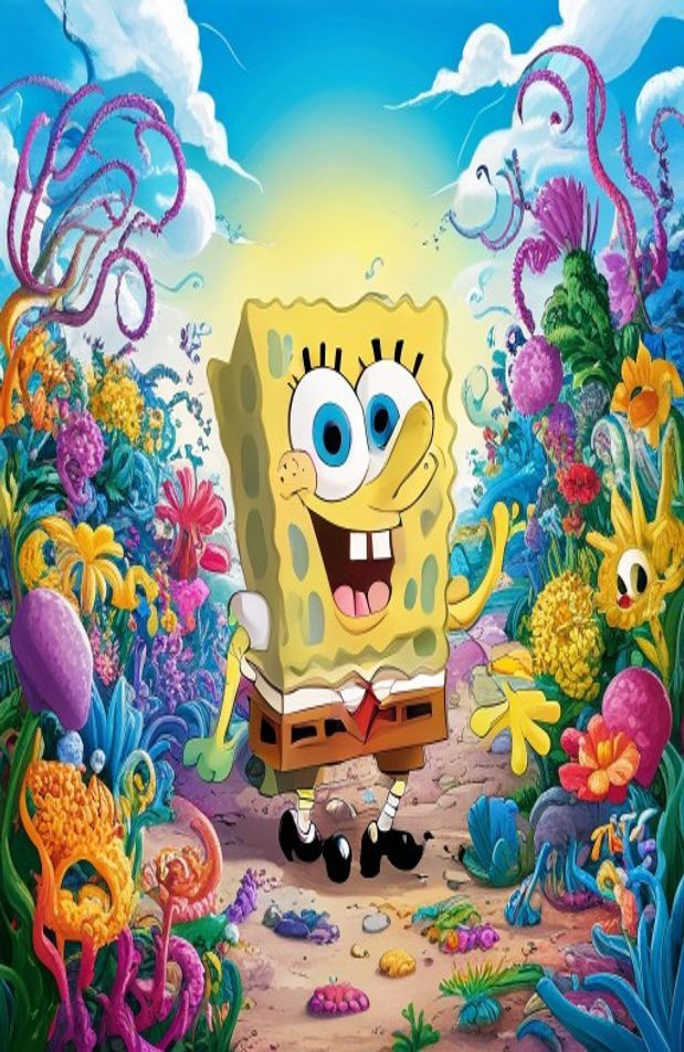 Spongebob Flower AI Background