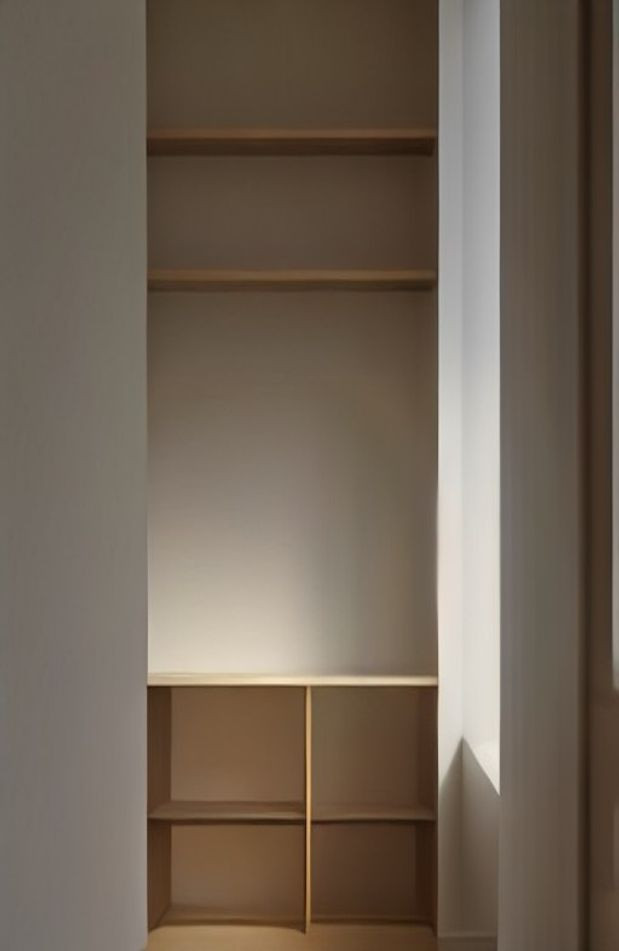 Empty Bookshelf AI Wallpaper