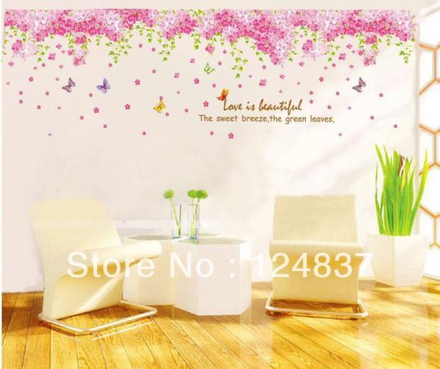 Free download home flower wall decals beautiful flower and birds wall