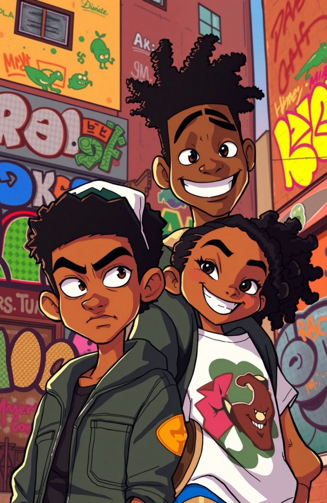 Boondocks AI Wallpaper Huey And Riley