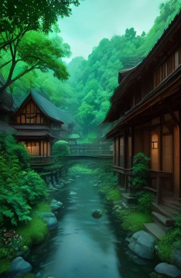 Hidden Leaf Village AI Wallpaper