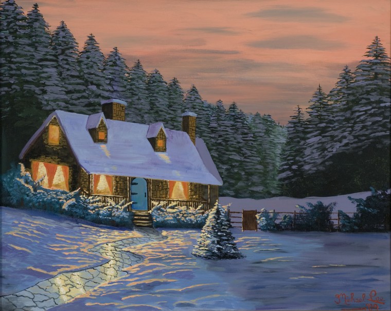 Free download christmas thomas kinkade cottage 1280x1024 wallpaper ...