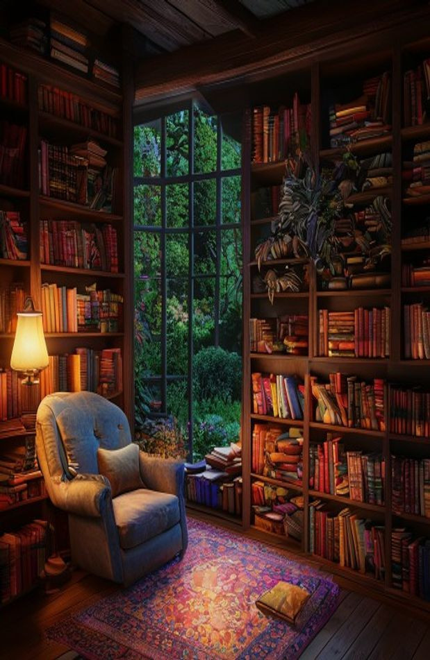 Library AI Wallpaper Image