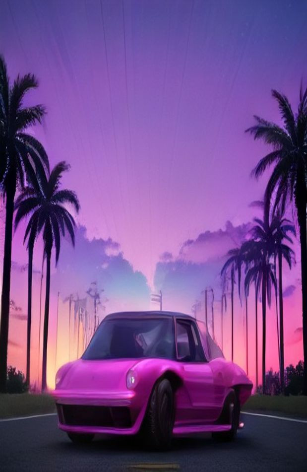 Retrowave AI Wallpaper
