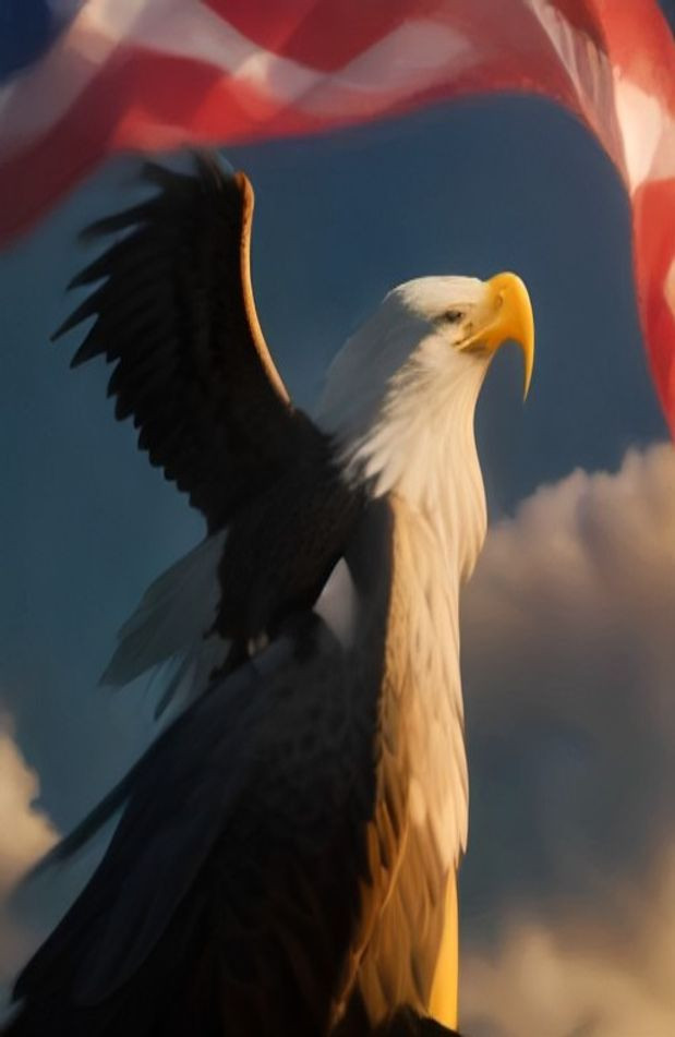 American Flag With Eagle AI Wallpaper