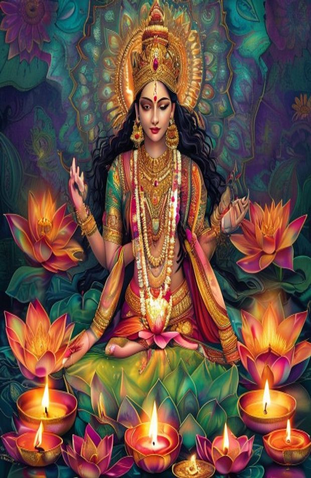 God Lakshmi AI Wallpaper