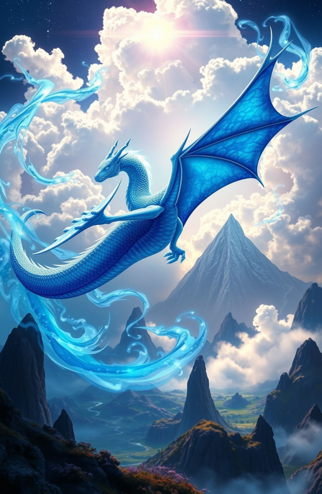 Blue Eyes White Dragon AI Wallpaper
