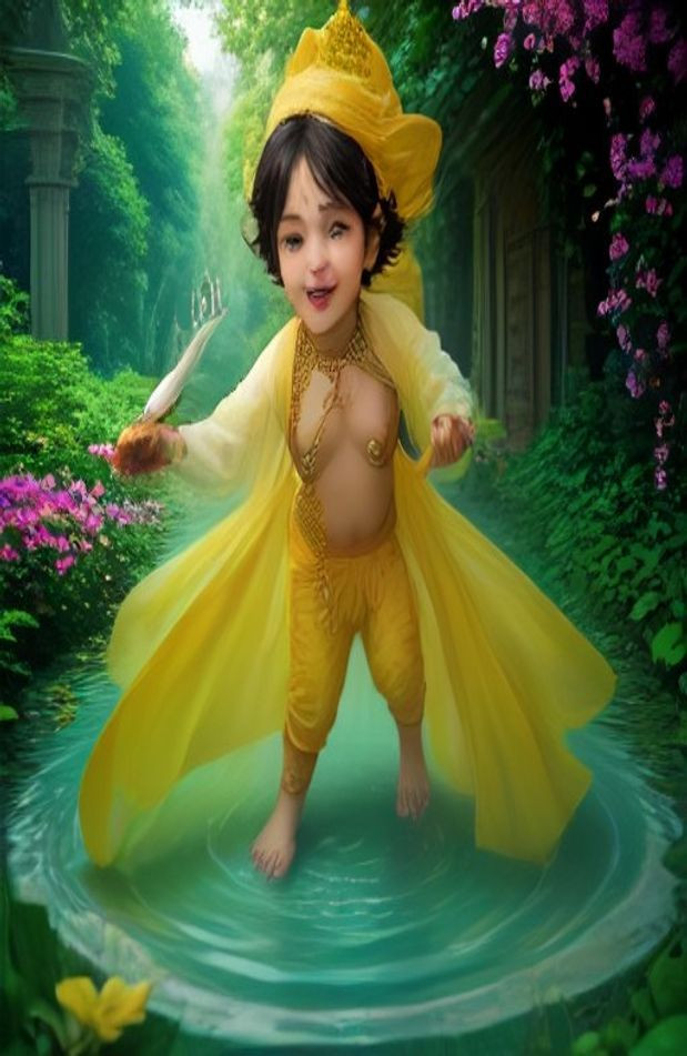 Natkhat Krishna HD AI Wallpaper