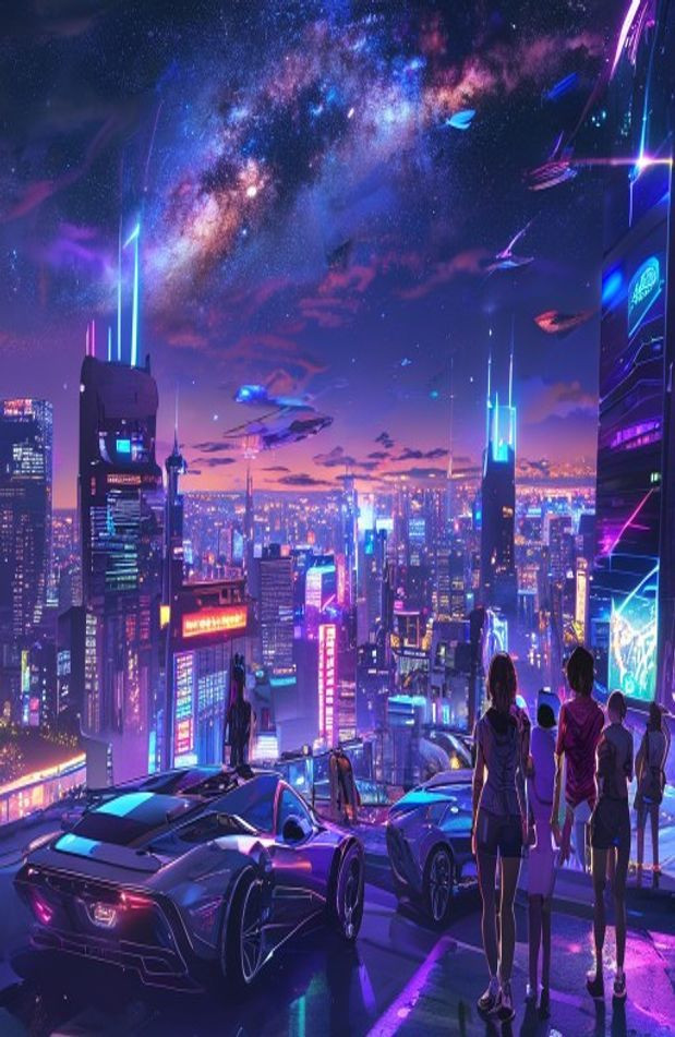 Anime Sci Fi AI Wallpaper