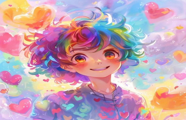 Love Anime Boy AI Wallpaper