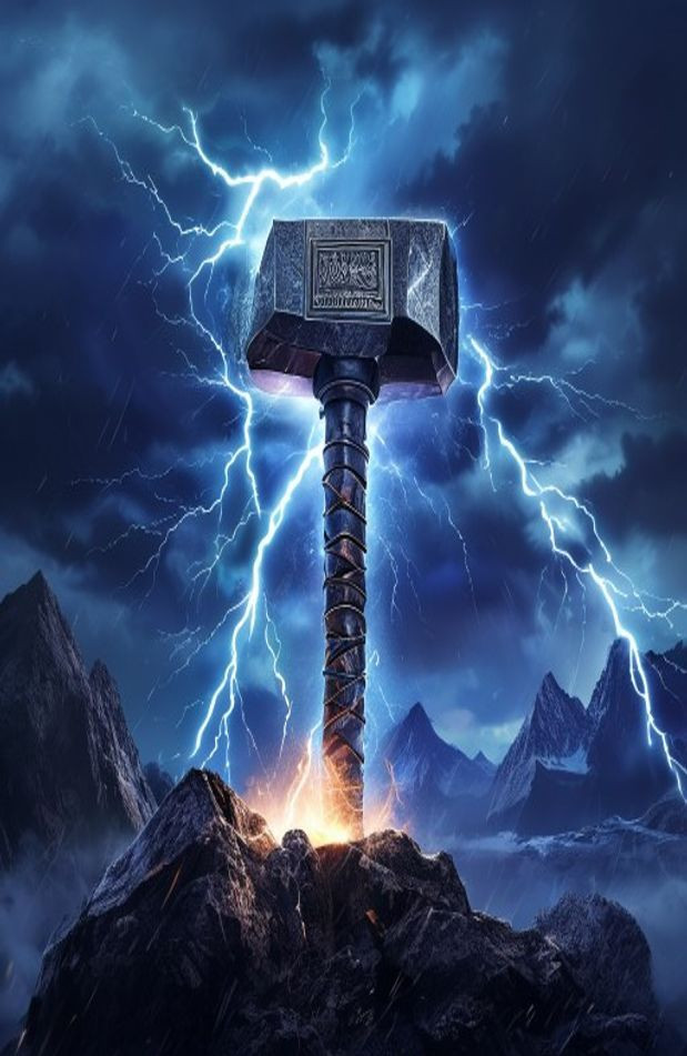 Thor S Hammer AI Wallpaper