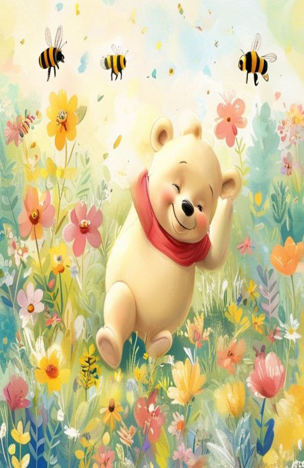 Baby Winnie The Pooh AI Wallpaper