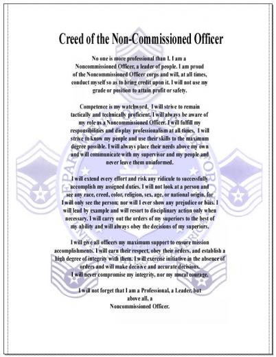 Free download USMC NCO Creed Print Out [1127x843] for your Desktop ...