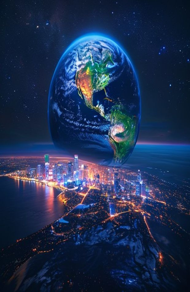 Earth At Night AI Wallpaper HD