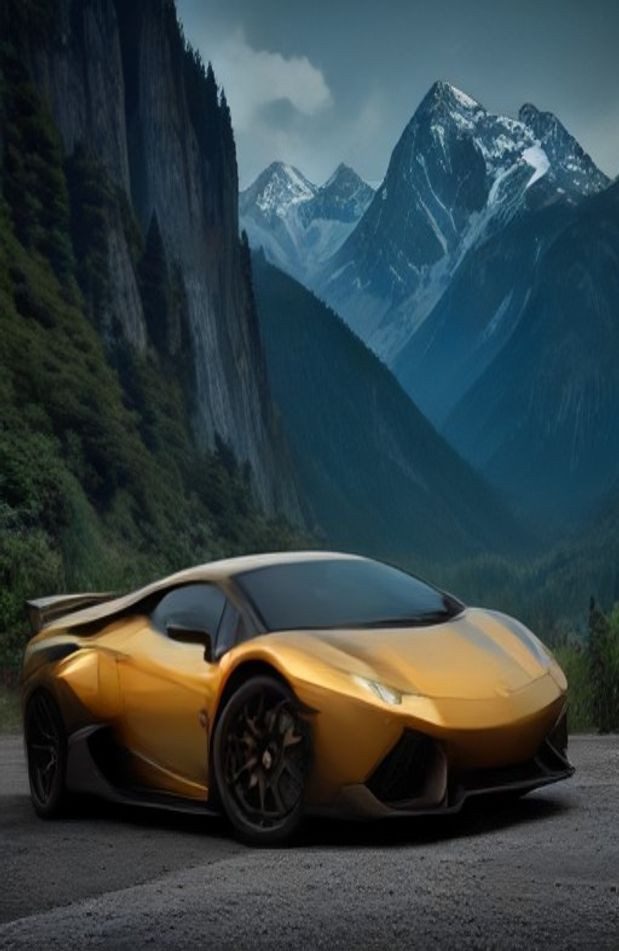 Gold Lamborghini AI Wallpaper