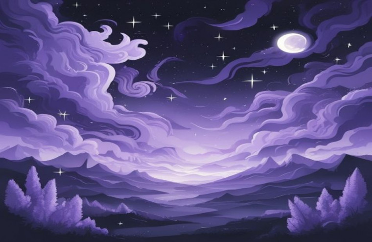 Cool Purple Aesthetic AI Wallpaper