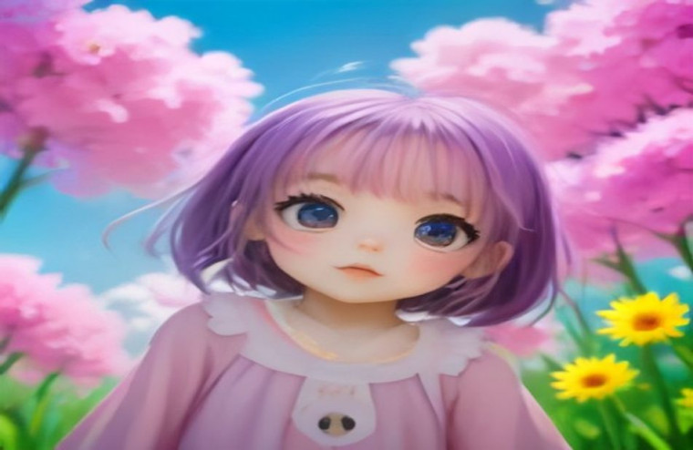 Cute Anime Girls AI Wallpaper