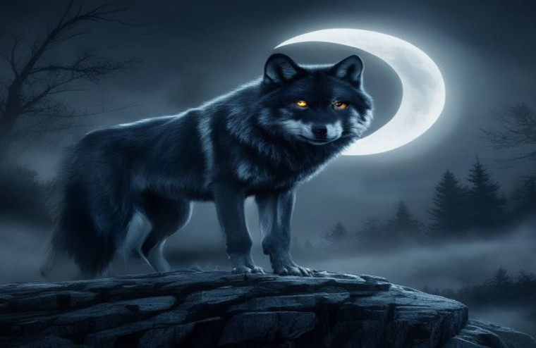 Black Wolf AI Wallpaper