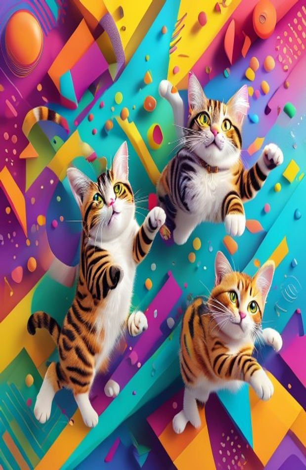 3d Moving Cats AI Wallpaper