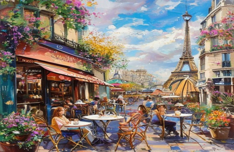Paris Cafe AI Wallpaper