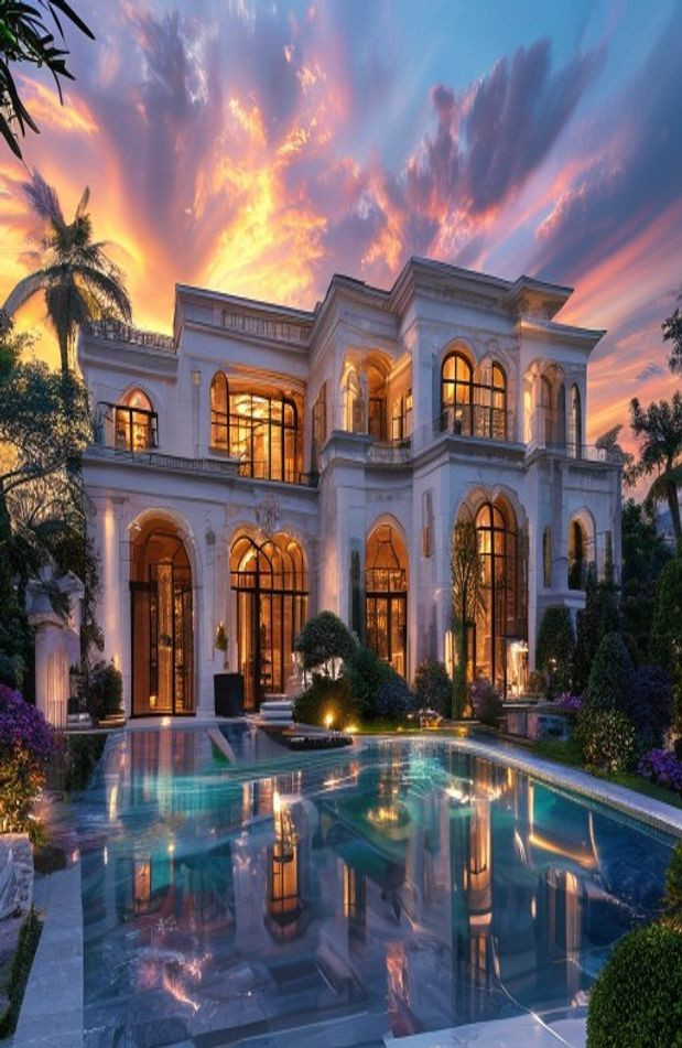 Luxury Mansion AI Wallpaper