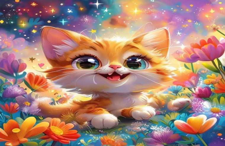 Cartoon Cat AI Wallpaper