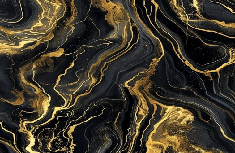 Black And Gold Marble AI Wallpaper