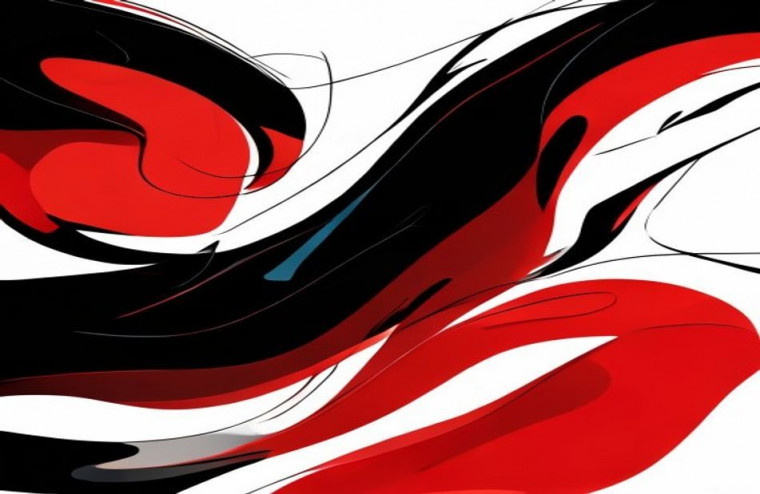 Black And Red Abstract AI Wallpaper