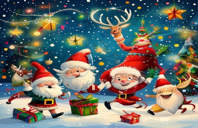 Funny Christmas AI Wallpaper